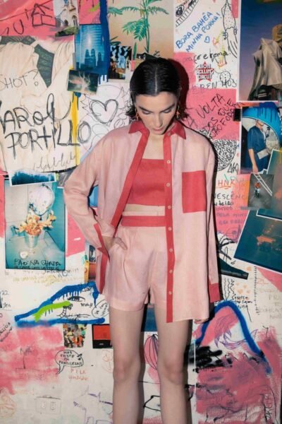 Alternative view of Shorts Cintura Alta Rosas