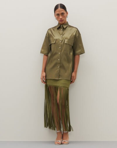 Alternative view of Camisa Manga Curta Oversized Verde