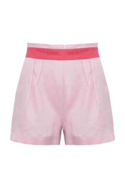 Shorts Cintura Alta Rosas