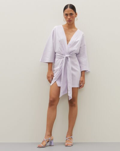 Vestido Kimono Curto Lilás