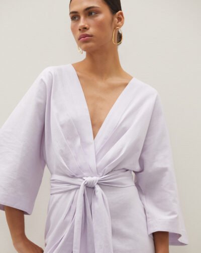 Alternative view of Vestido Kimono Curto Lilás