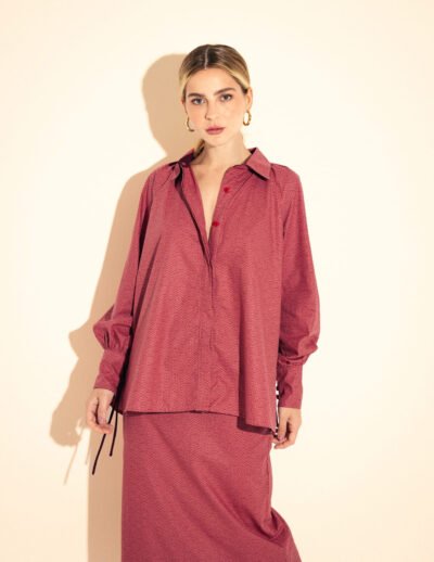 Camisa Manga Bufante Art Deco