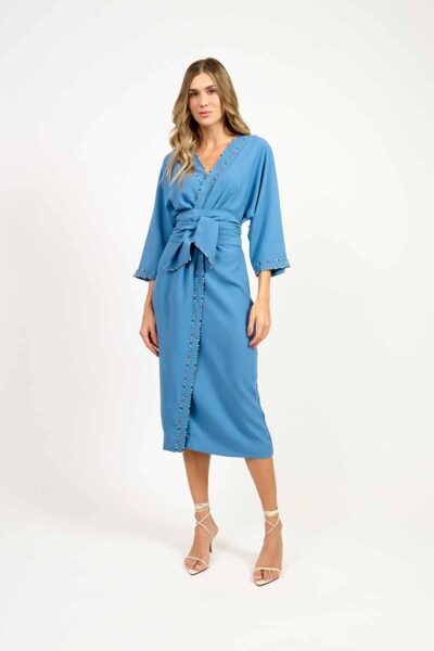 Vestido Kimono Lisboa Azul Claro