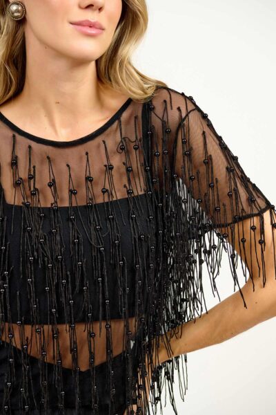 Alternative view of T-Shirt Tule Bordado Sophie Preto