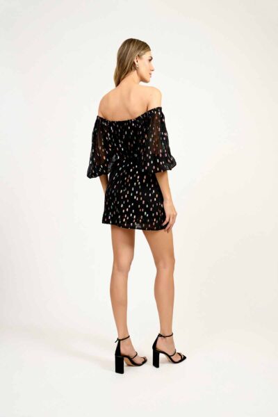 Alternative view of Vestido Curto Manga Bufante Gigi Preto