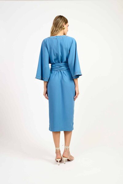 Alternative view of Vestido Kimono Lisboa Azul Claro