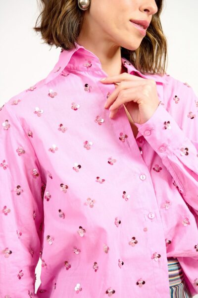 Alternative view of Camisa Classic Flores Rosa