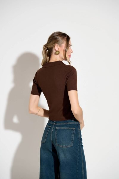 Alternative view of Camiseta Polo Tricot Marrom