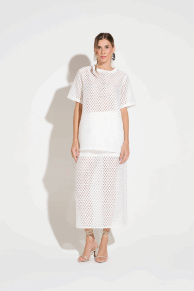 Camisetão Organza Off-White