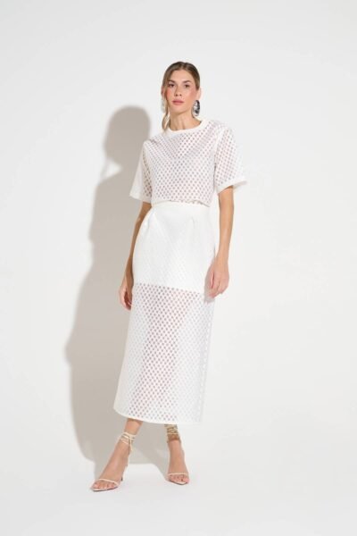 Saia Midi Organza Off-White