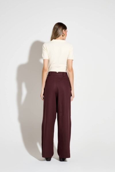 Alternative view of Calça Pantalona Luz Linho Marrom