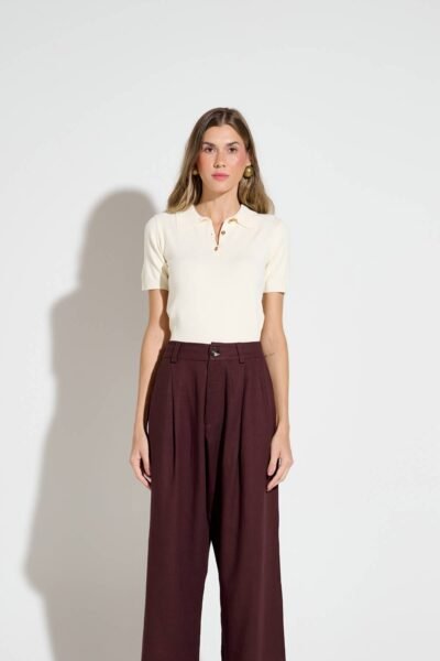 Camiseta Polo Tricot Off-White