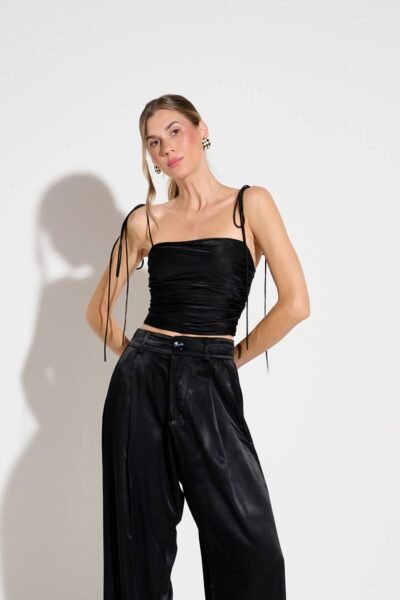 Blusa Dama Cetim Preto