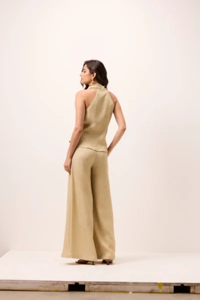 Alternative view of Calça Pantalona Linen Ostra Areia