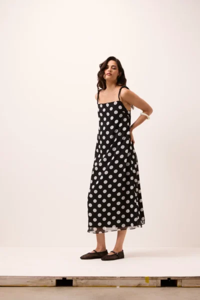 Alternative view of Vestido Midi Bolas P&B