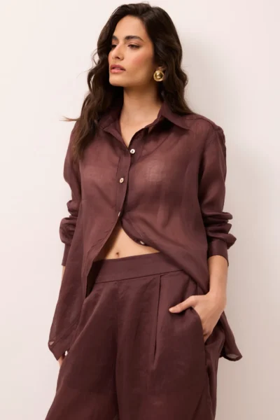 Camisa Pétala Rami Marrom