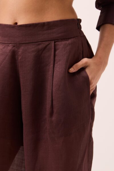 Alternative view of Calça Pantalona Rami Marrom