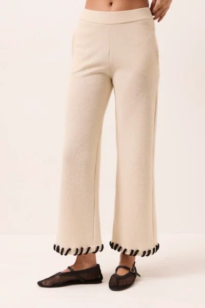 Alternative view of Calça Pantacourt Tricot Areia