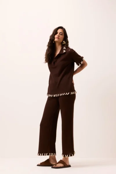 Alternative view of Blusa Polo Tricot Marrom