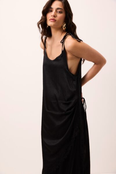 Alternative view of Vestido Midi Luna Preto