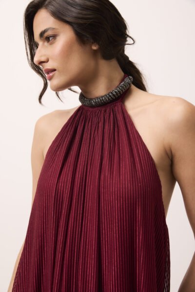 Alternative view of Vestido Longo Paula Tule Vinho