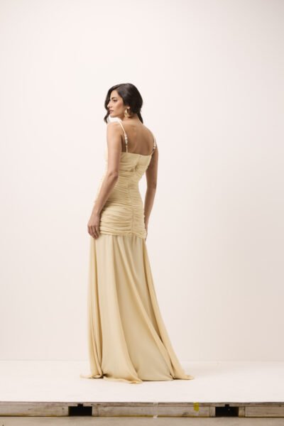 Alternative view of Vestido Longo Carmem Amarelo Manteiga