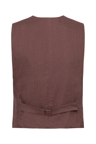 Alternative view of Colete de Alfaiataria Linho Marrom