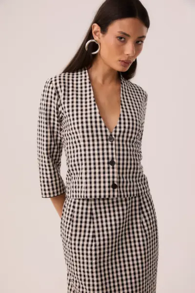 Blusa Manga 7/8 Vichy PB Algodão