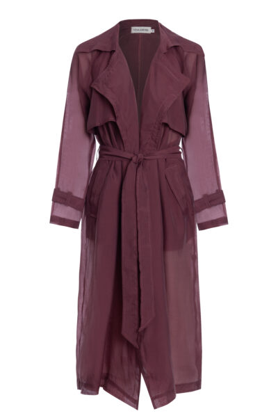 Casaco Trenchcoat Organza Vinho